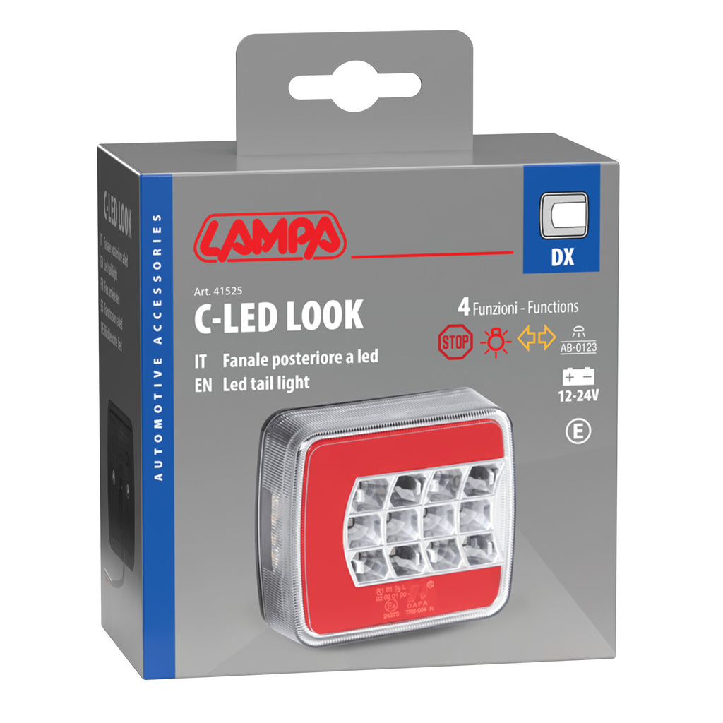 C-Led Look, fanale posteriore Led 4 funzioni, 12/24V - Destro