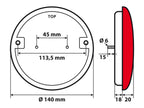 Fanale rotondo retronebbia Led, 12/24V