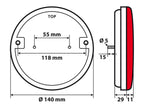 Rear O-LED, fanale posteriore 3 funzioni a led 12/24V