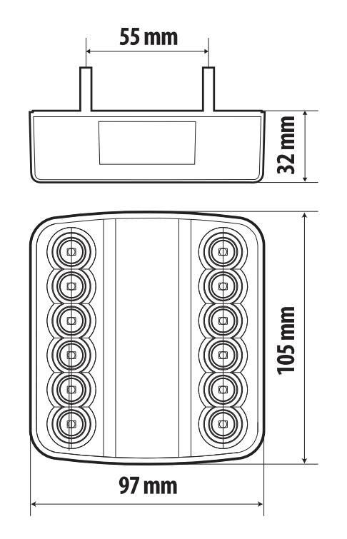 Rear Led 1, fanale posteriore a Led, 5 funzioni, 12/24V