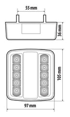 Rear Led 2, fanale posteriore a Led, 5 funzioni, 12/24V