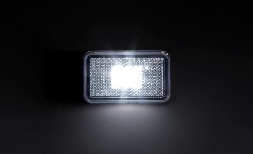 Luce ingombro con catarifrangente e staffa - 1 Led - 12/24V - Bianco