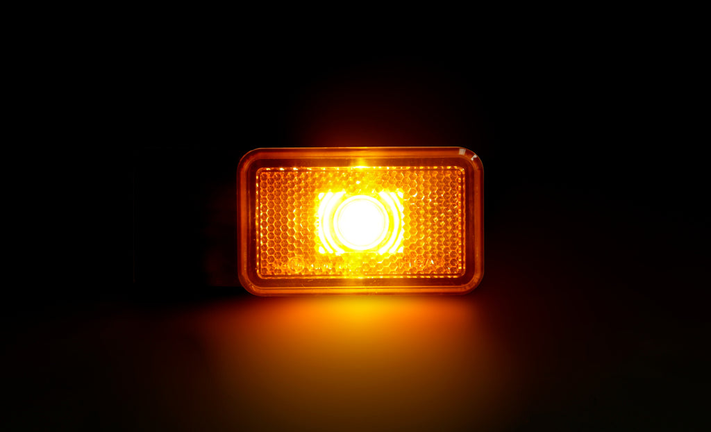 Luce ingombro con catarifrangente e staffa - 1 Led - 12/24V - Arancio