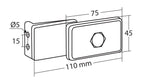 Luce ingombro con catarifrangente e staffa - 1 Led - 12/24V - Arancio