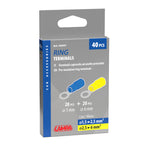Kit 40 terminali-capicorda ad anello - Giallo/Blu