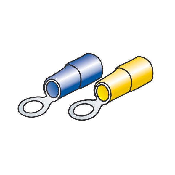Kit 40 terminali-capicorda ad anello - Giallo/Blu