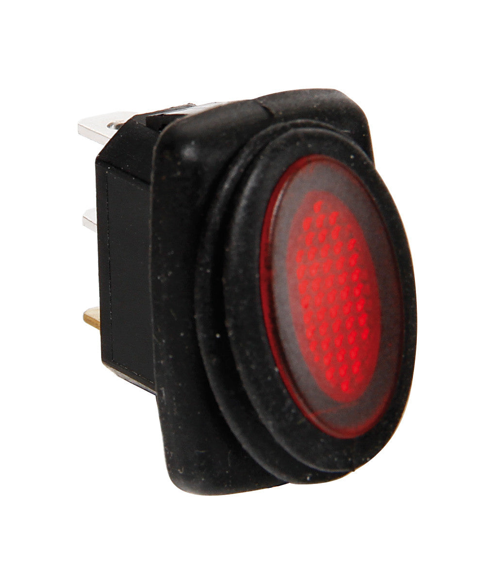 Micro interruttore impermeabile con spia a Led - 12/24V - Rosso