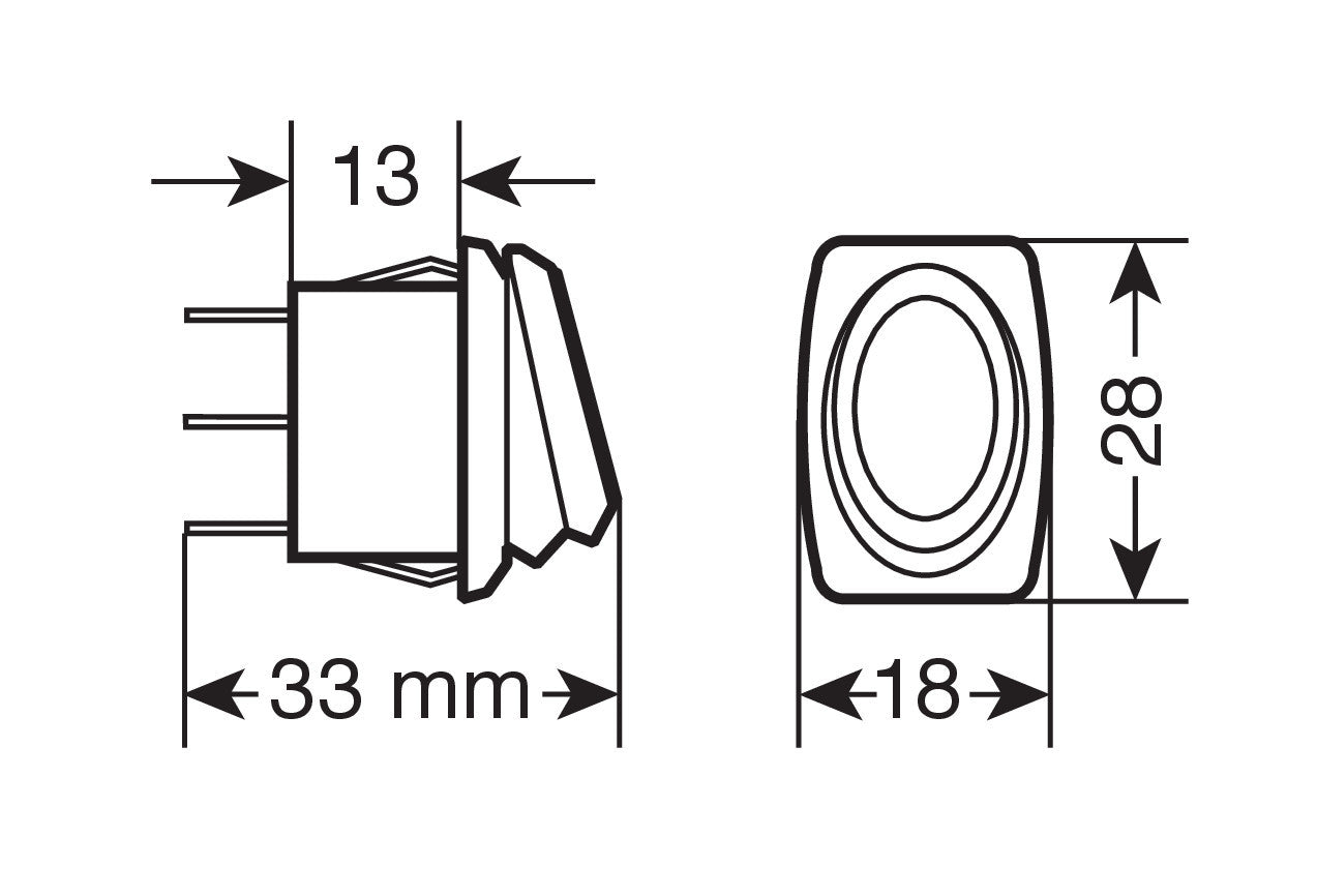 Micro interruttore impermeabile con spia a Led - 12/24V - Verde