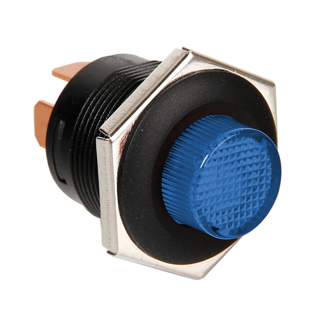 Interruttore a pulsante con spia a Led - 12/24V - Blu