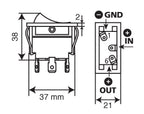 Interruttore con spia a Led - 12/24V - 20A