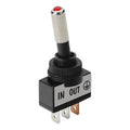 Interruttore a leva tipo Racing, in alluminio con spia a Led - 12/24V - Rosso - 20A