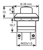 Interruttore a pulsante - 12/24V - 10A