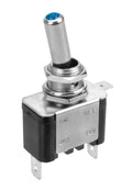 Interruttore a leva, in alluminio con spia a Led - 12/24V - Blu - 20A