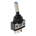 Interruttore a leva tipo Racing, in alluminio con spia a Led - 12/24V - Blu - 20A