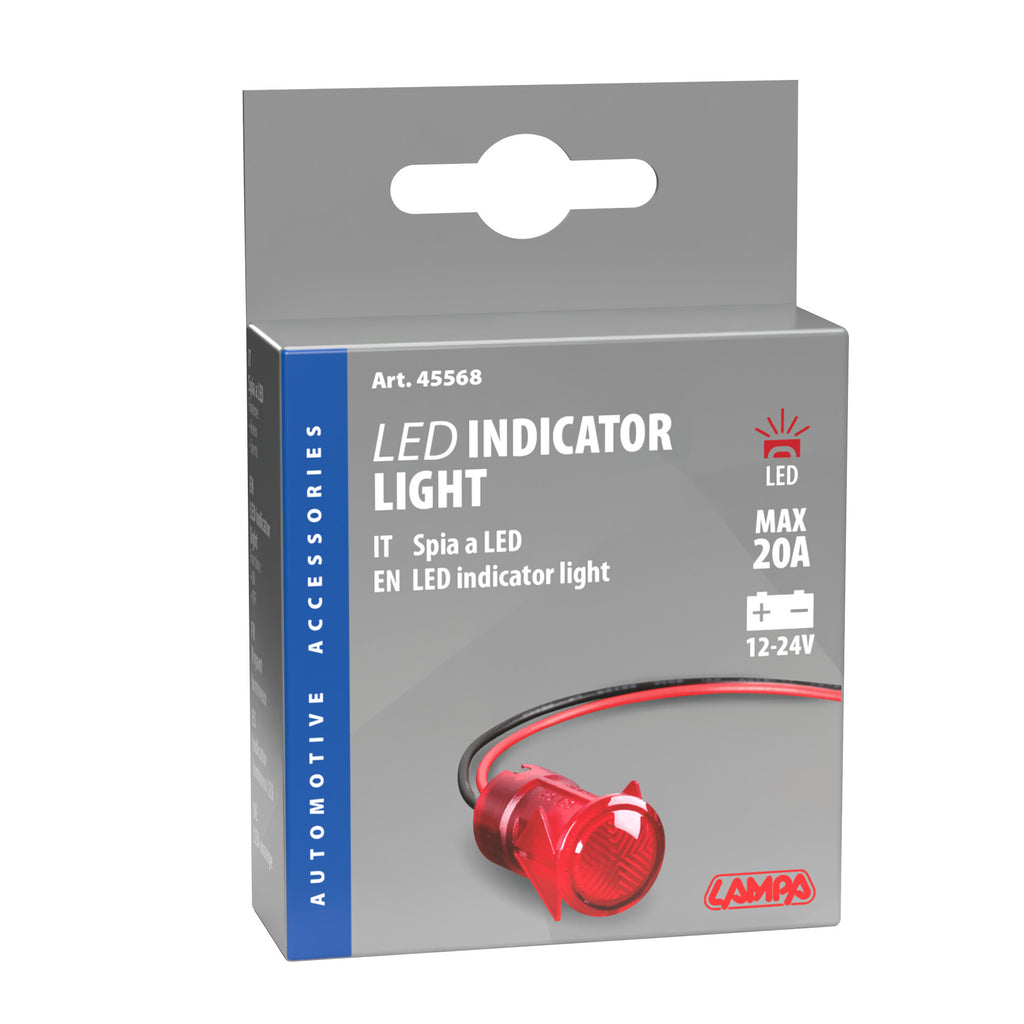 Spia a Led rosso - 12/24V - 20A