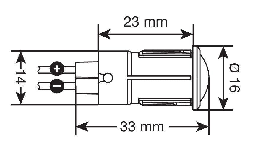 Spia a Led rosso - 12/24V - 20A