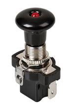 Interruttore tira-spingi con spia a Led - 12/24V - Rosso - 10A