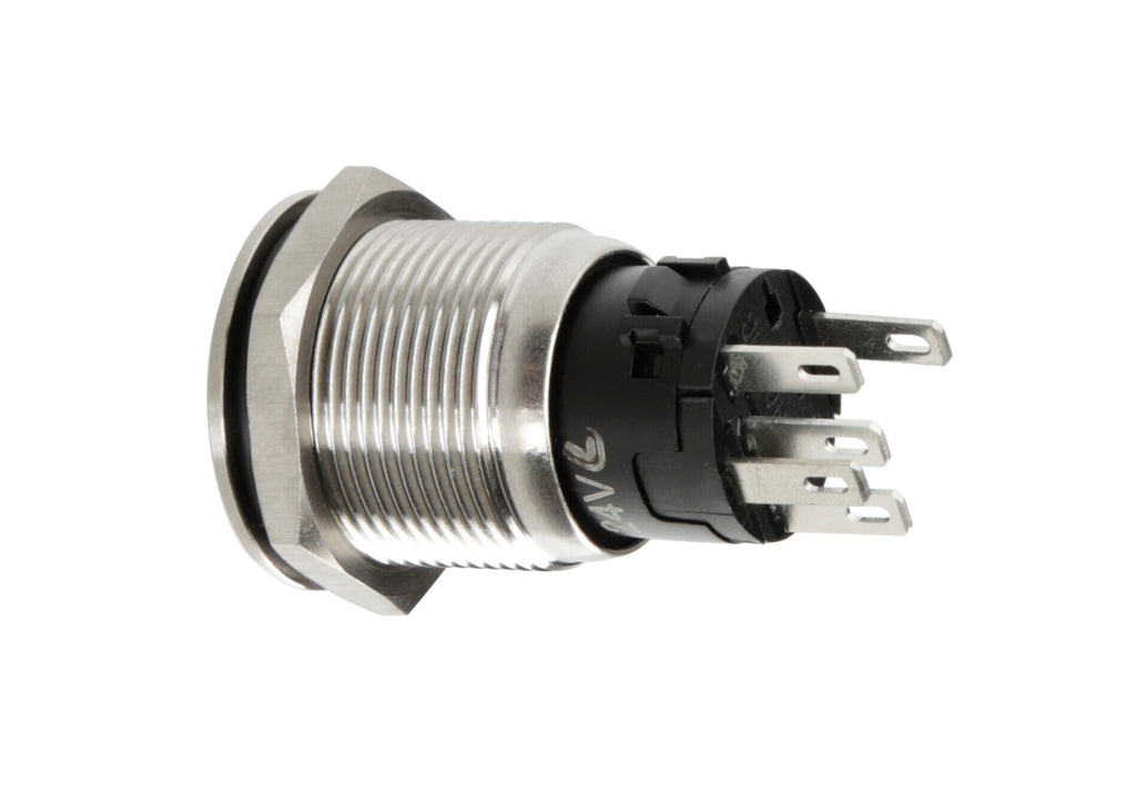 Interruttore a pulsante con spia a Led, 12/24V - Rosso