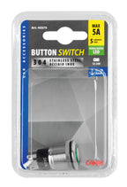 Interruttore a pulsante con spia a Led, 12/24V - Verde