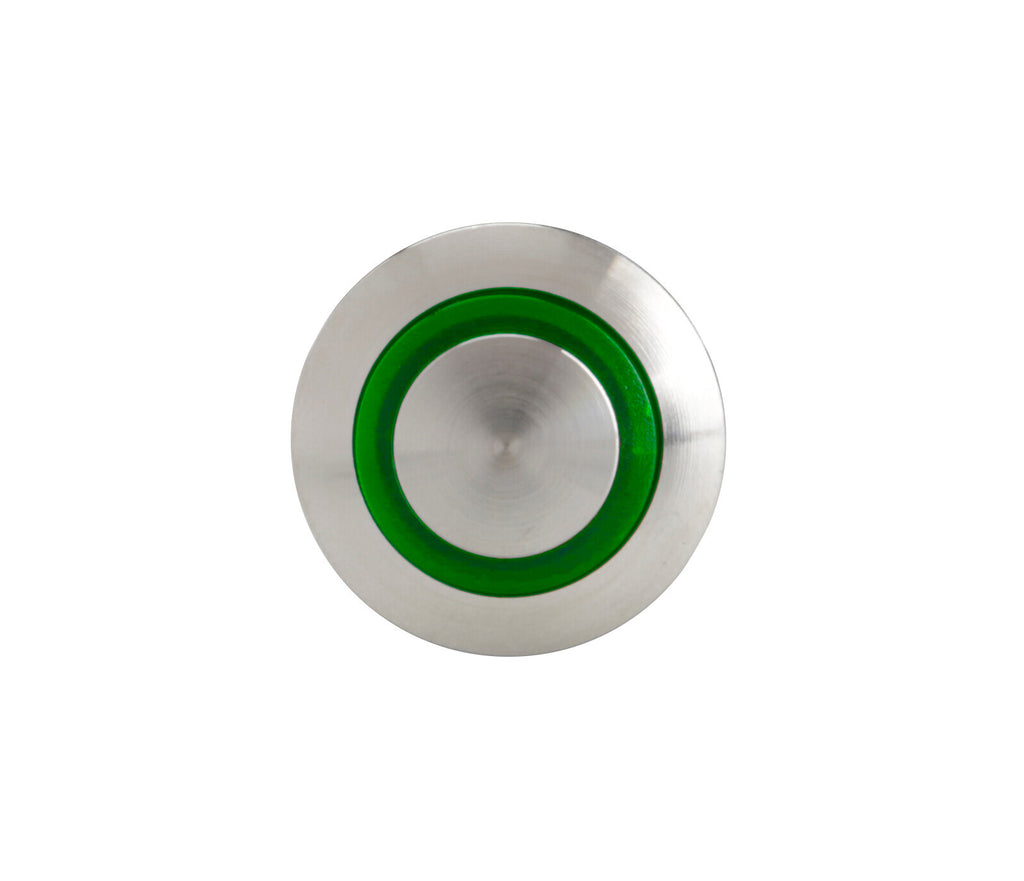 Interruttore a pulsante con spia a Led, 12/24V - Verde
