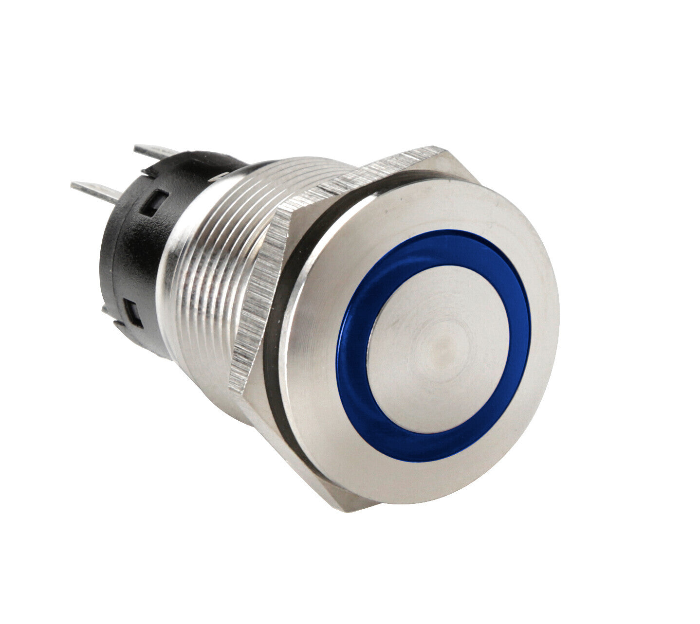 Interruttore a pulsante con spia a Led, 12/24V - Blu