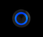 Interruttore a pulsante con spia a Led, 12/24V - Blu