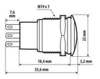 Interruttore a pulsante con spia a Led, 12/24V - Arancio