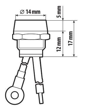 Spia a Led, in ottone cromato - 12/24V - Rosso - 15A