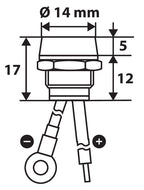 Spia a Led, in ottone cromato - 12/24V - Blu - 15A