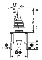 Interruttore a leva con cuffie intercambiabili - 12/24V - 20A