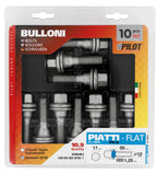 Set 10 bulloni lunghi piatti con rondella - PR0 - D/Blister
