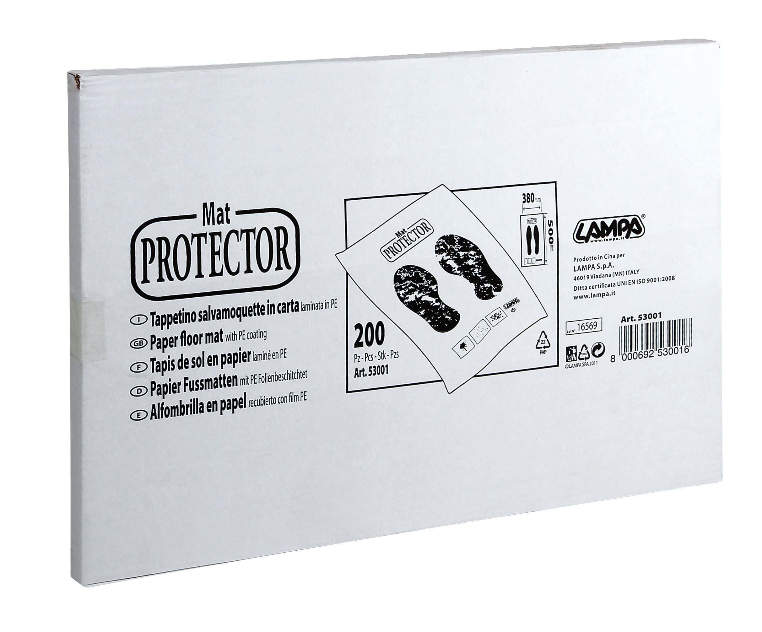 Protezione moquette in carta, dispenser 200 pz
