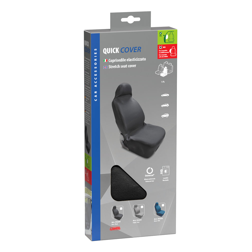 Quick Cover, coprisedile elasticizzato anteriore - Nero