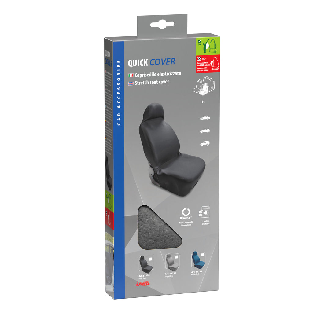 Quick Cover, coprisedile elasticizzato anteriore - Grigio