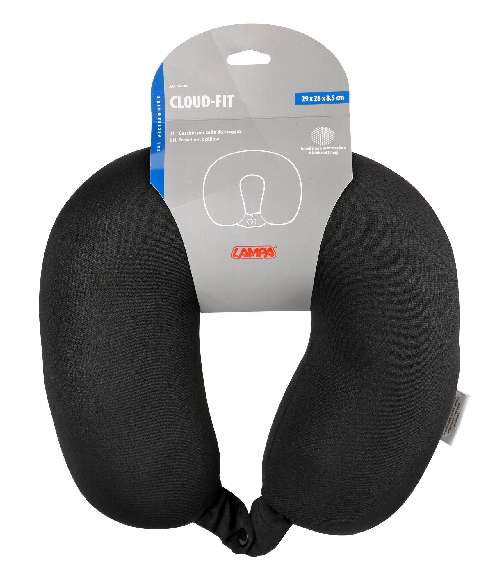 Cloud-Fit, cuscino per collo da viaggio - Nero