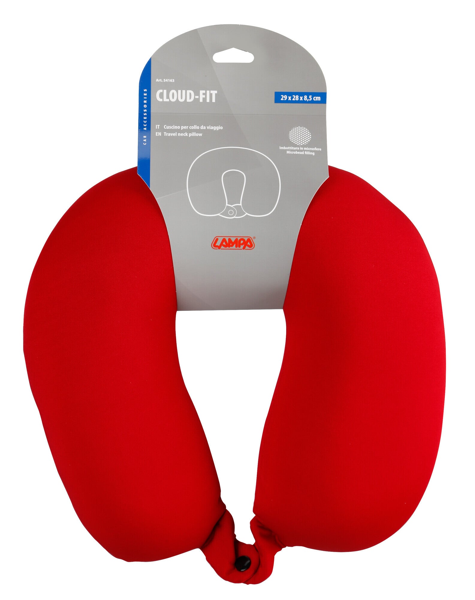 Cloud-Fit, cuscino per collo da viaggio - Rosso