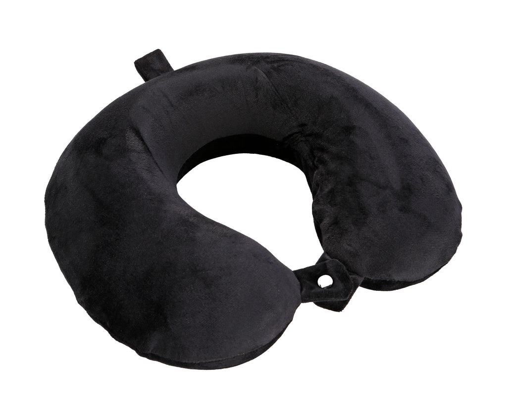 Memory-Wrap, cuscino per collo in memory foam da viaggio - Nero