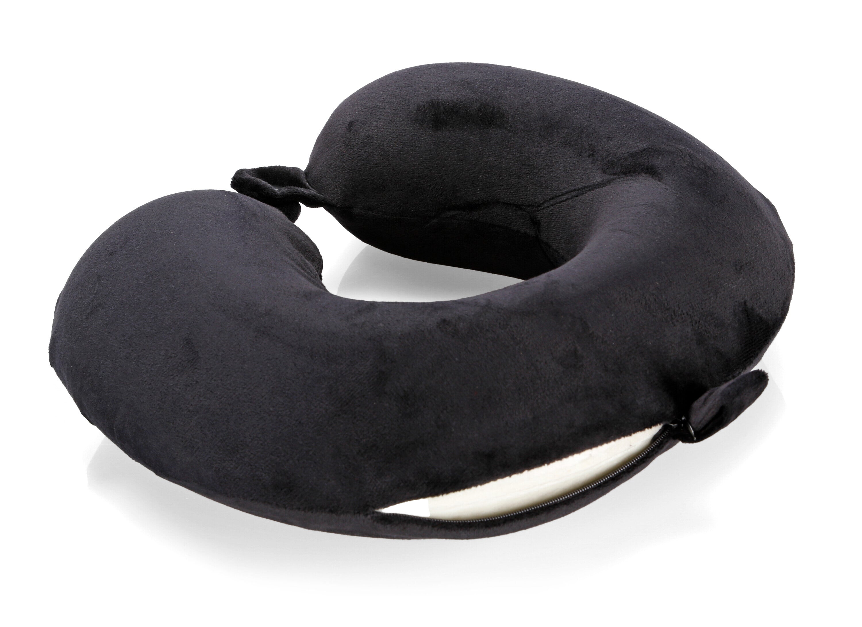 Memory-Wrap, cuscino per collo in memory foam da viaggio - Nero