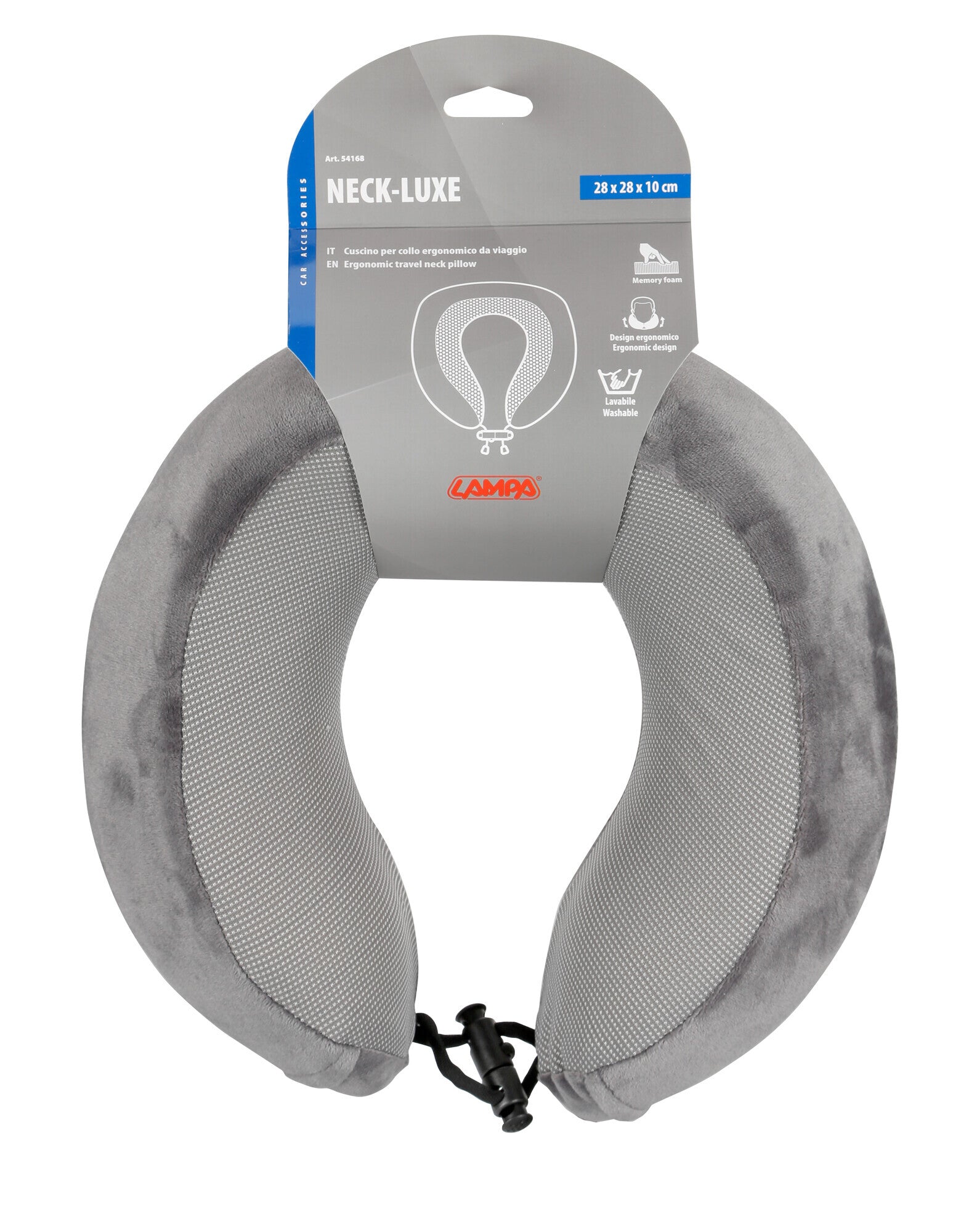 Neck-Luxe, cuscino per collo ergonomico da viaggio - Grigio