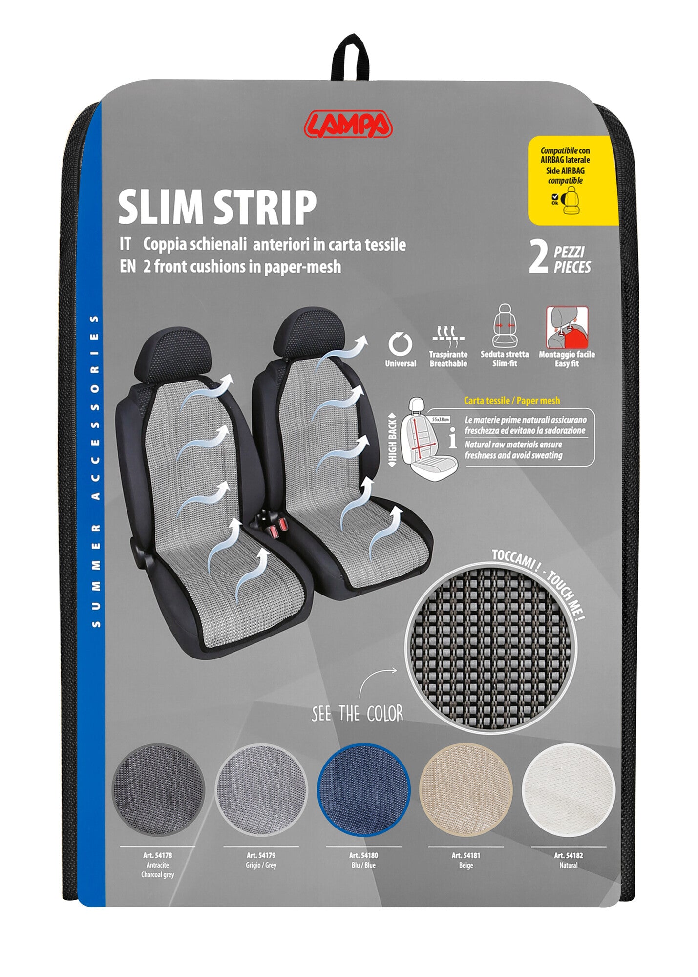 Slim Strip, coppia schienali anteriori - Grigio