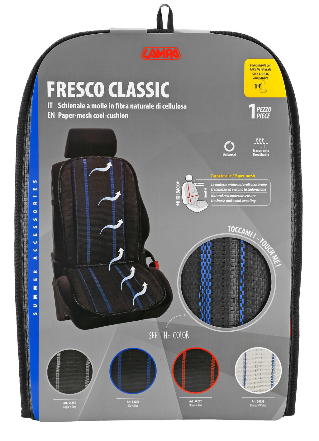 Fresco-Classic, schienale a molle in fibra naturale di cellulosa - Blu