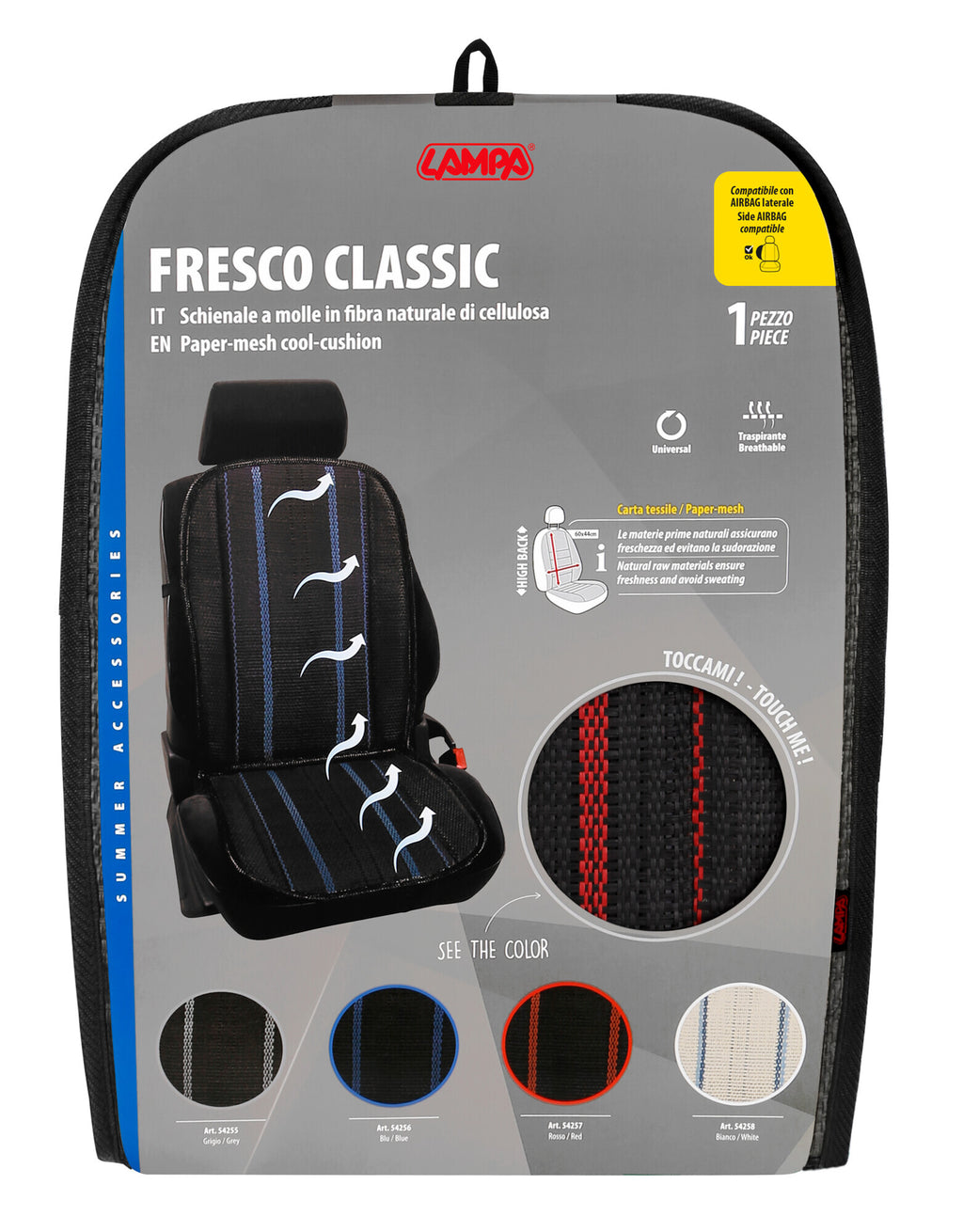 Fresco-Classic, schienale a molle in fibra naturale di cellulosa - Rosso