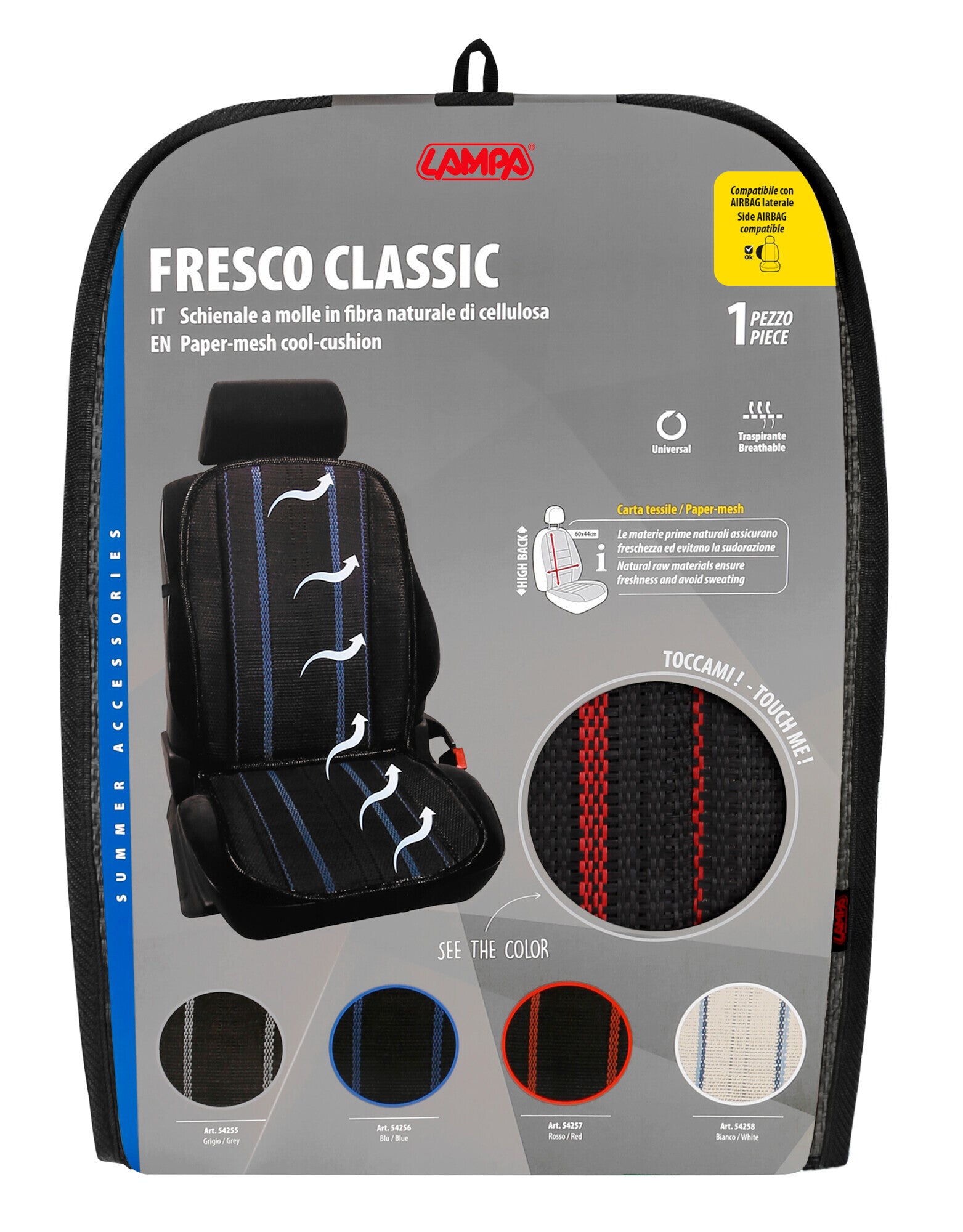 Fresco-Classic, schienale a molle in fibra naturale di cellulosa - Rosso