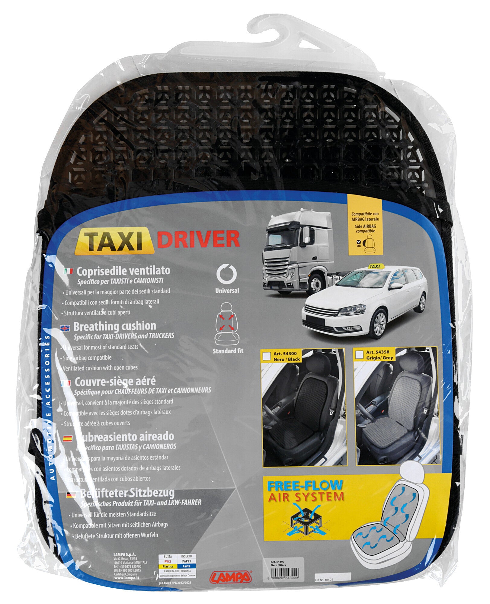 Taxi Driver, schienale ventilato - Nero