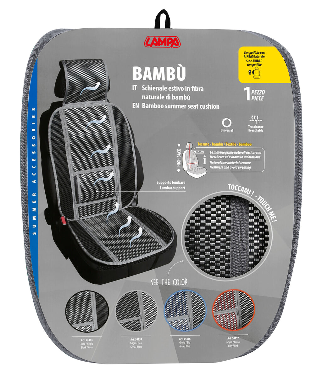 Bambù, schienale estivo in fibra naturale di bambù - Grigio