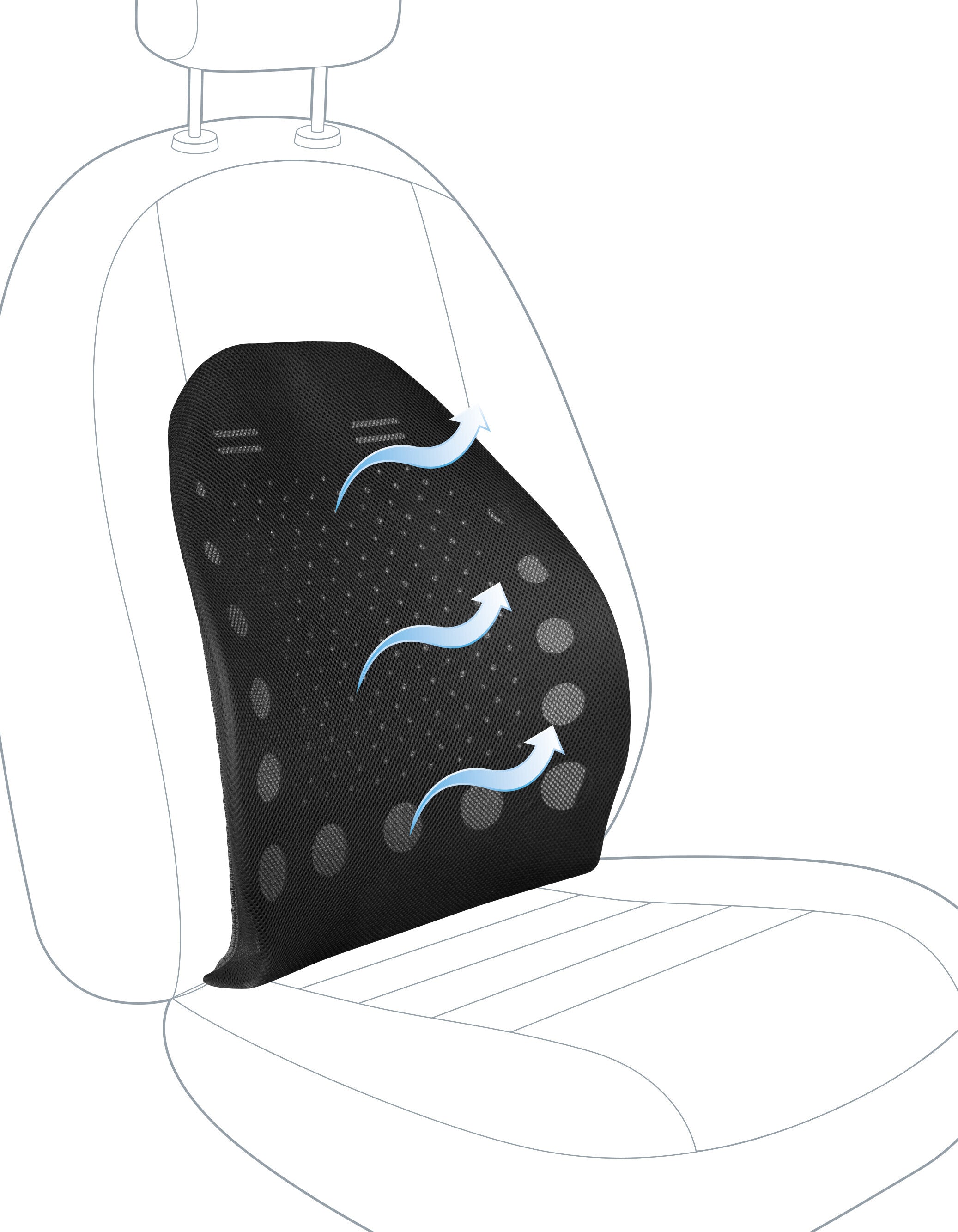 Air Back Pro, supporto lombare ergonomico - 50x40 cm