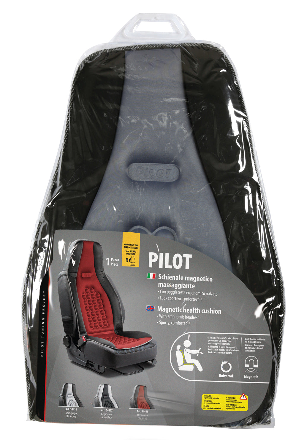 Pilot, schienale magnetico massaggiante - Nero/Grigio