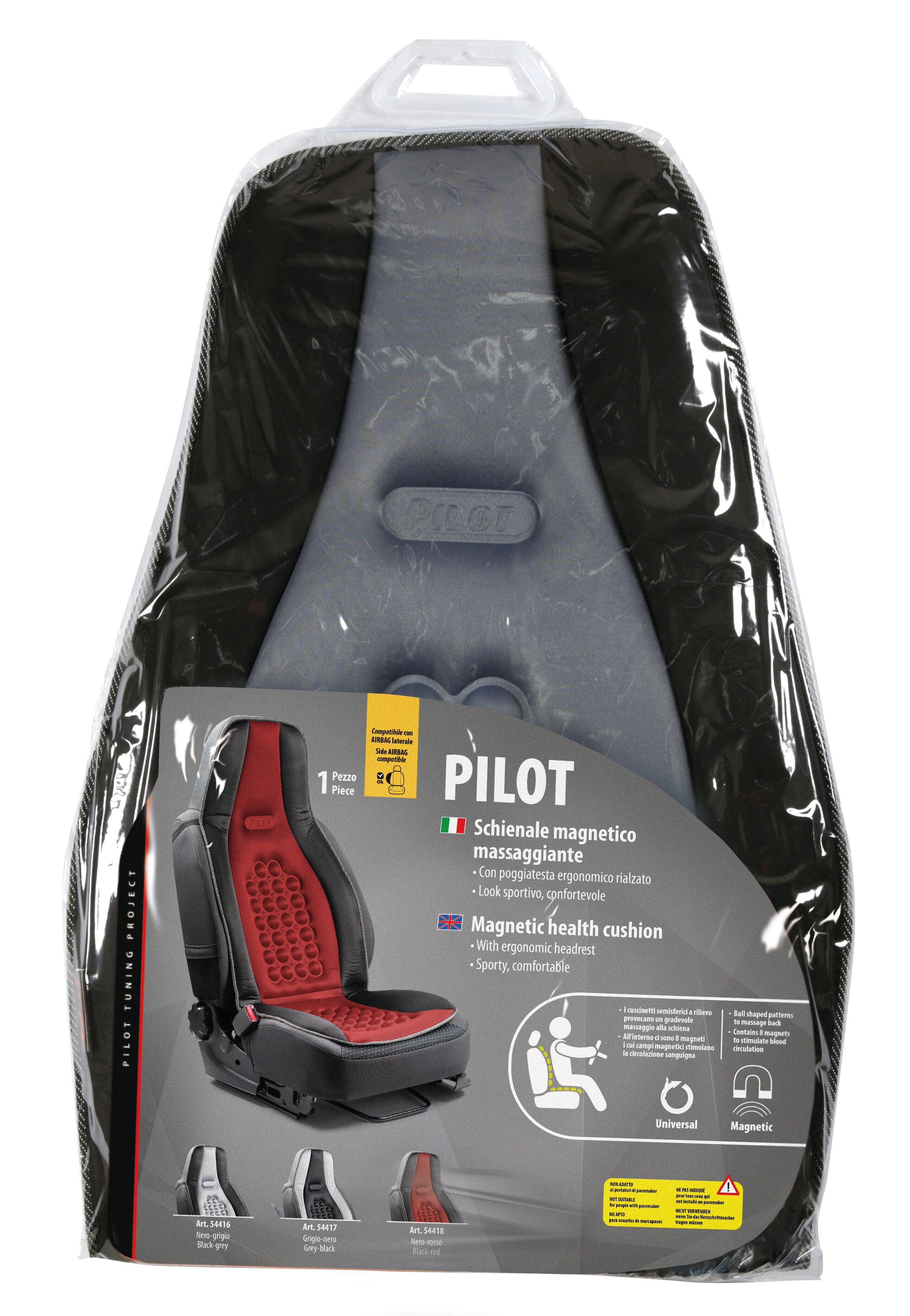 Pilot, schienale magnetico massaggiante - Nero/Grigio