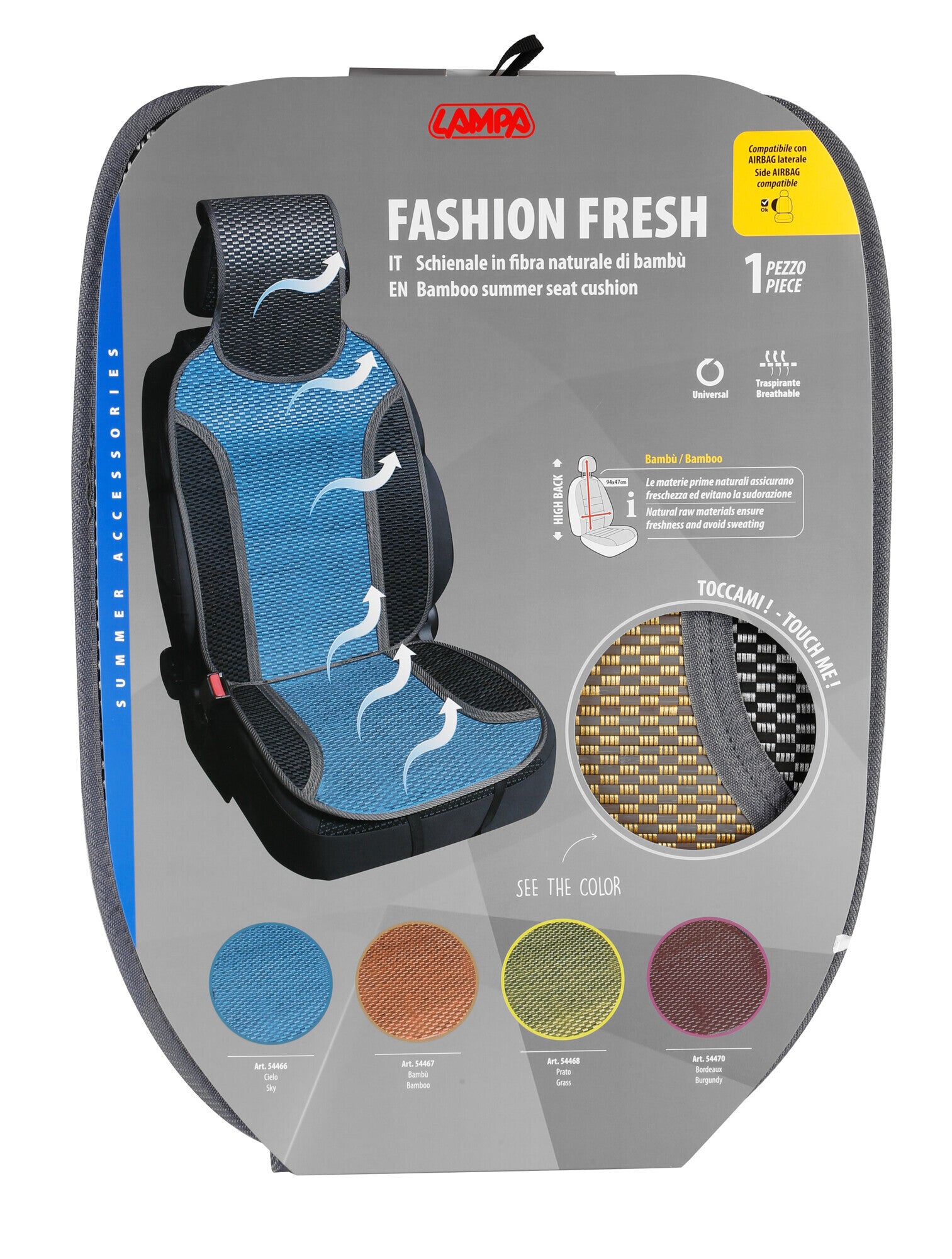 Fashion-Fresh, schienale estivo in fibra naturale di bambù - Bambu
