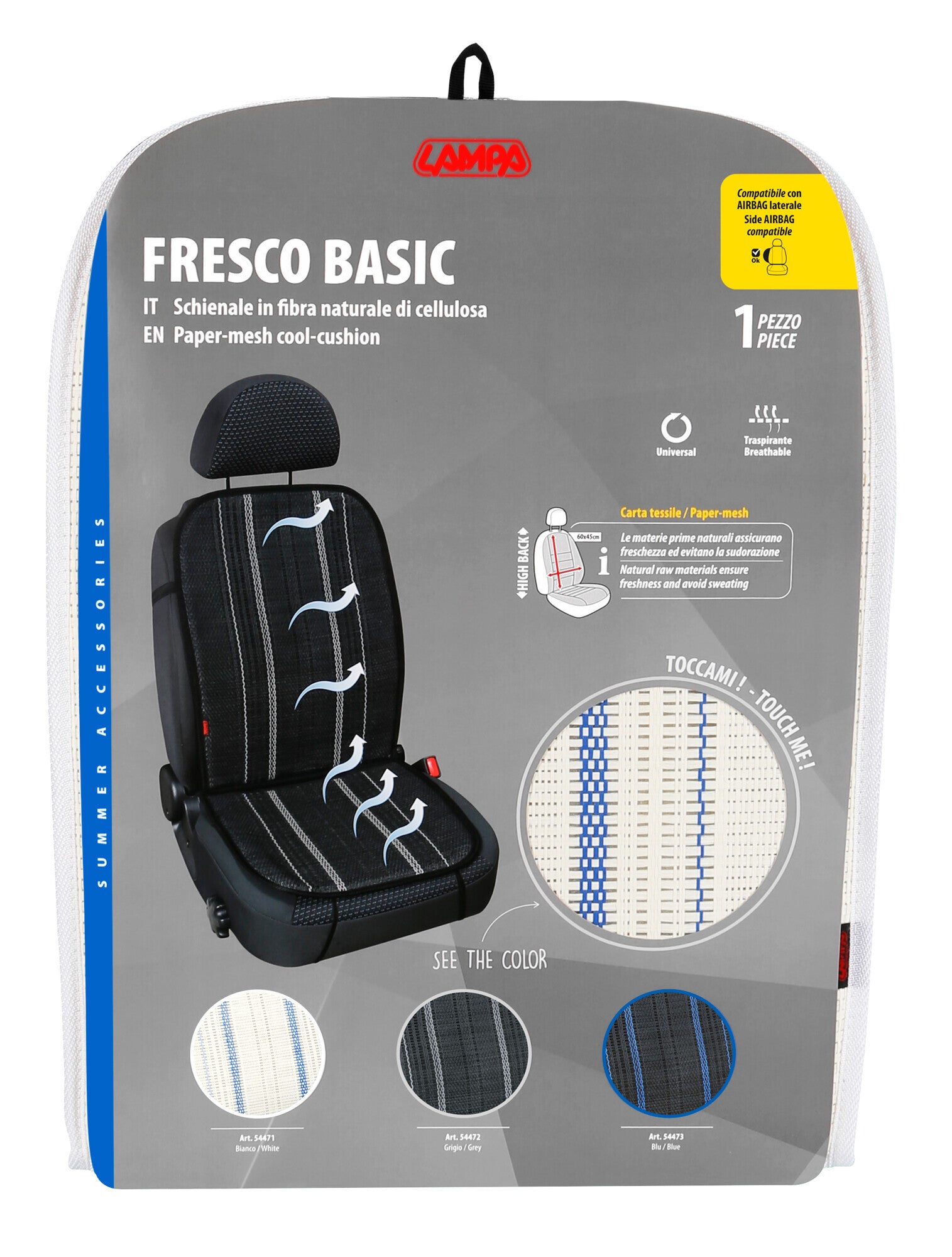 Fresco Basic, schienale in fibra naturale di cellulosa - Bianco